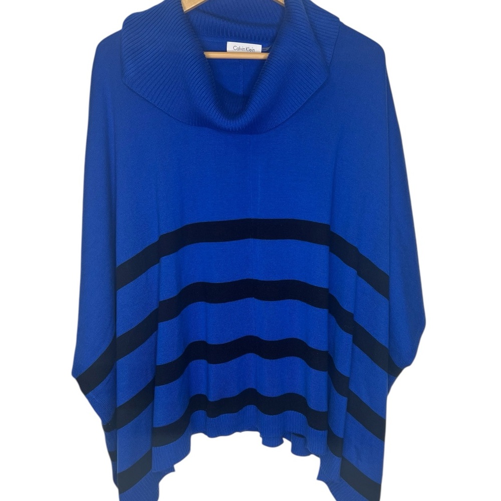 Calvin Klein Womens Cowl Neck Pullover Sweater Shirt Blouse Poncho Top L XL